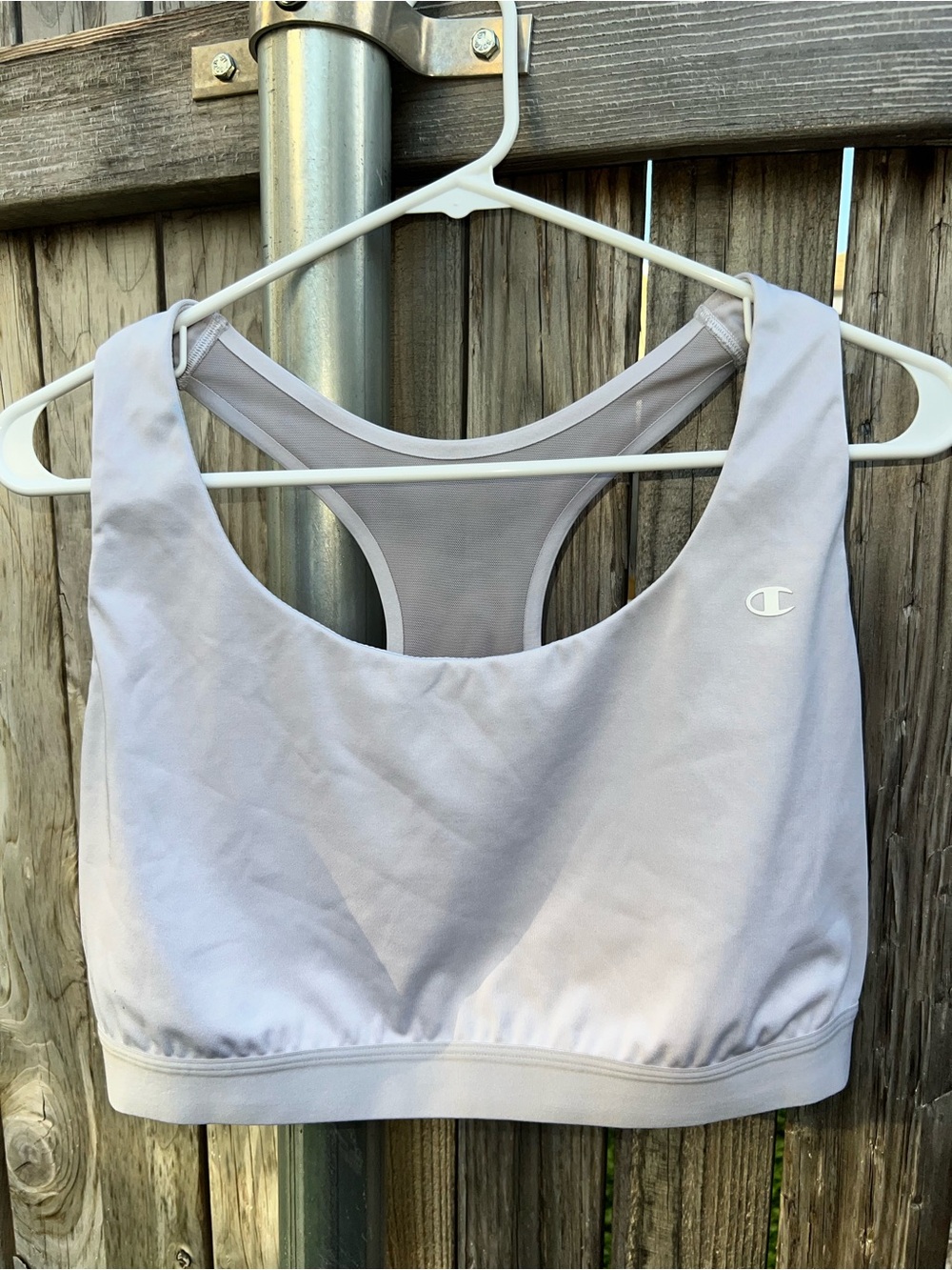Champion White/Silver Racerback Sports Bra